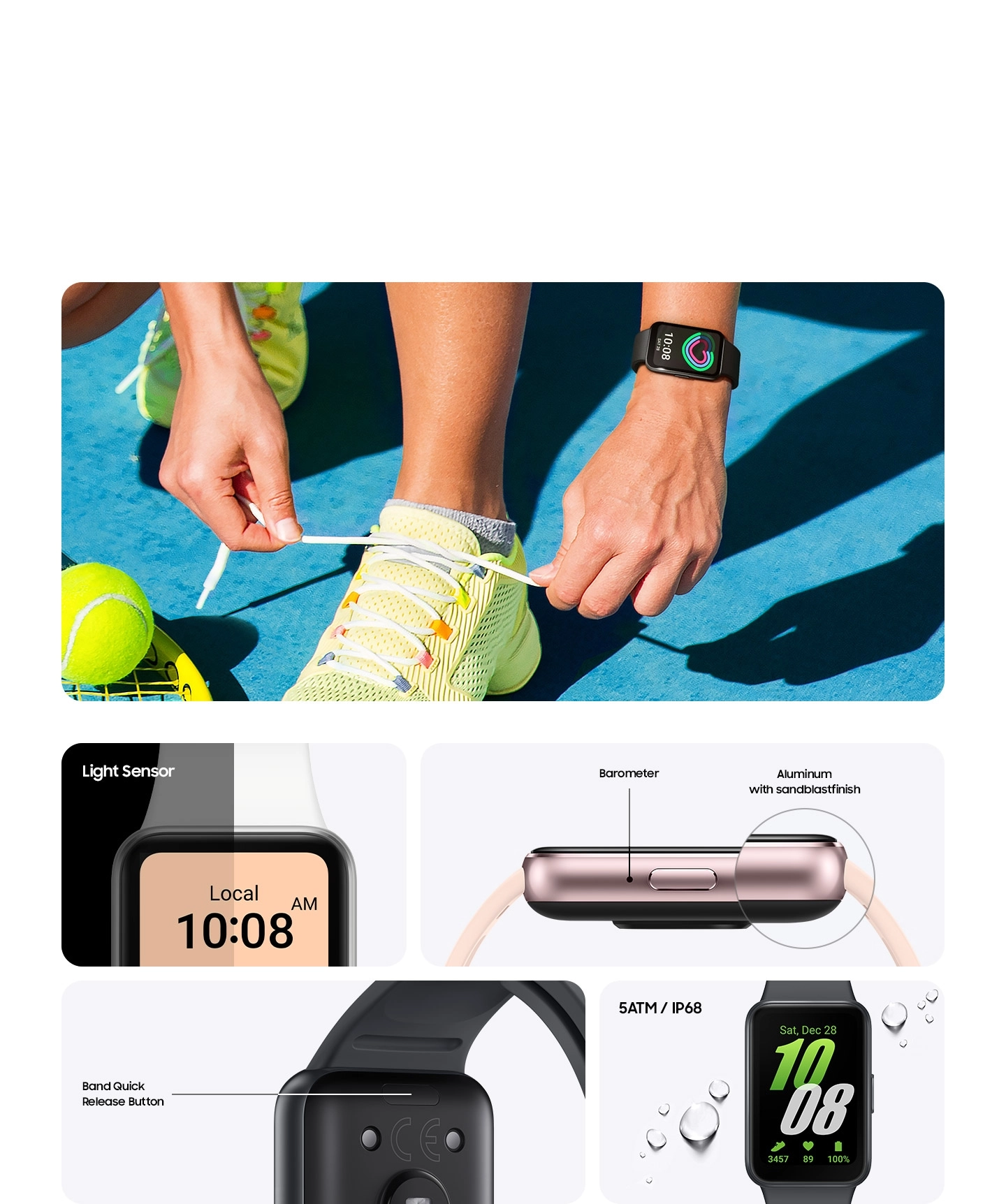 Fitnes bilaguzuk Samsung Galaxy Fit 3 1,6" AMOLED fotosurat