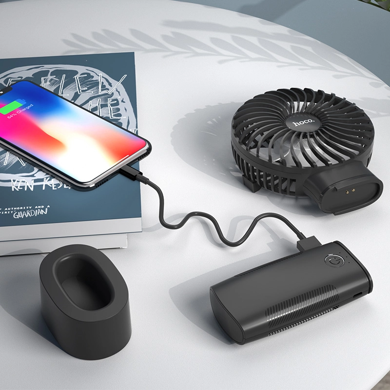hoco f11 handheld charging fan with built in power bank battery