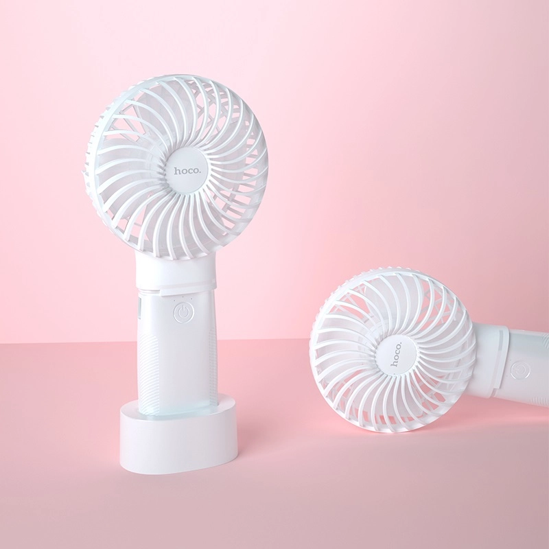 hoco f11 handheld charging fan with built in power bank horizontal