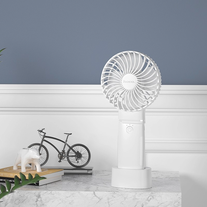 hoco f11 handheld charging fan with built in power bank tabletop