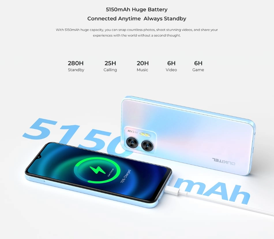 Смартфон OUKITEL C36 6.56'' HD+ / 4+4/128GB / Android 13 /  5150 мАч / 4G / Dual SIM фото