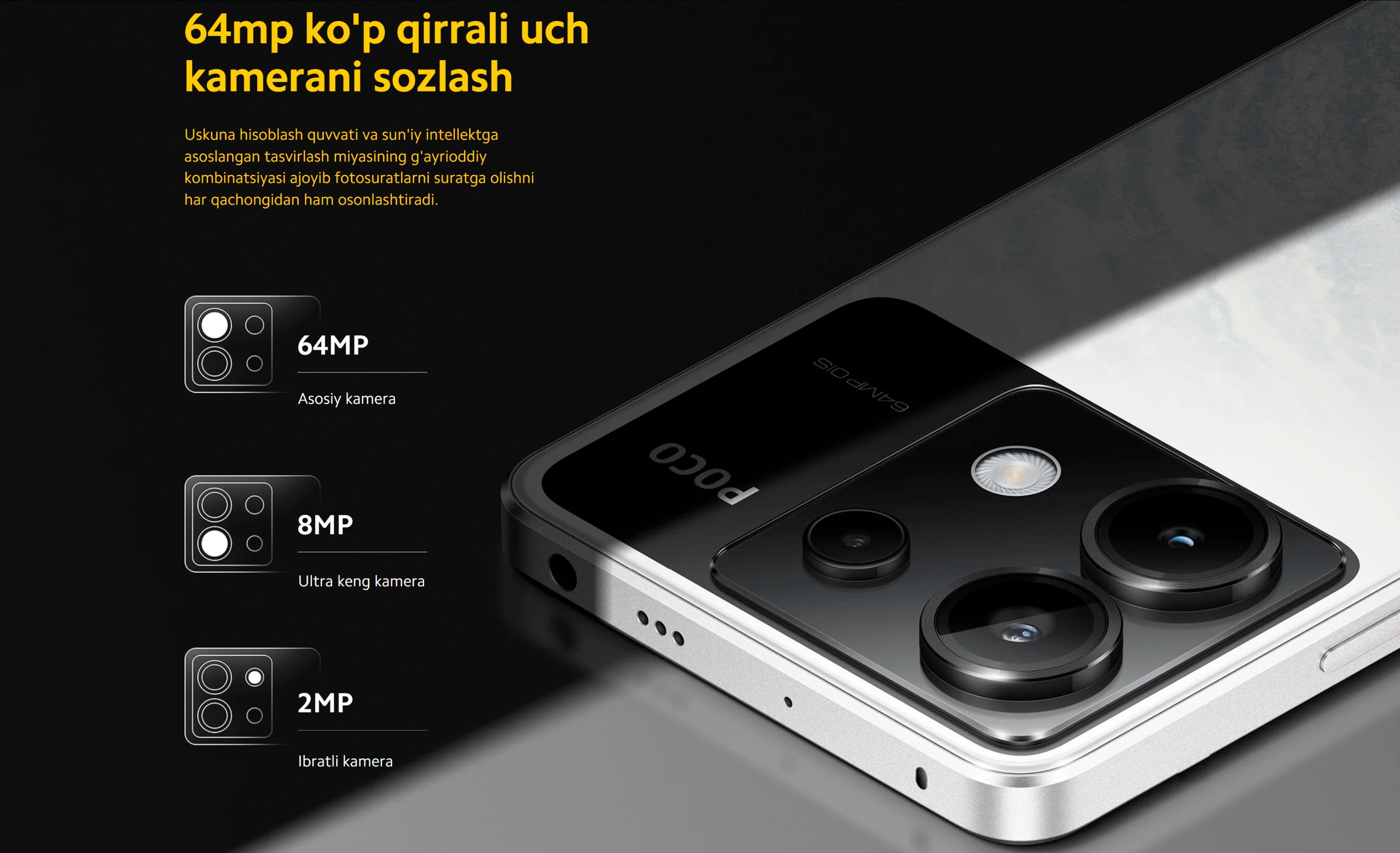 Smartfon Poco X6 5G, 8+256GB, 12+256GB, 12+512GB, 120HZ, AMOLED fotosurat