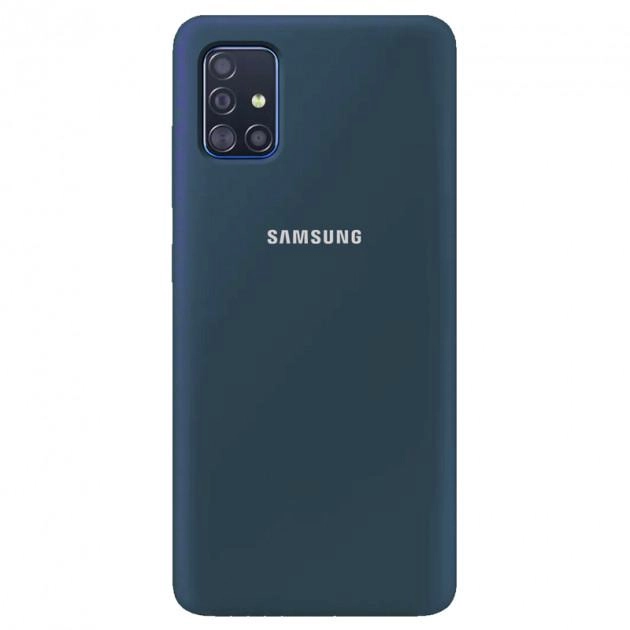 Чехол Silicone cover для Samsung Galaxy A51, темно-синий купить