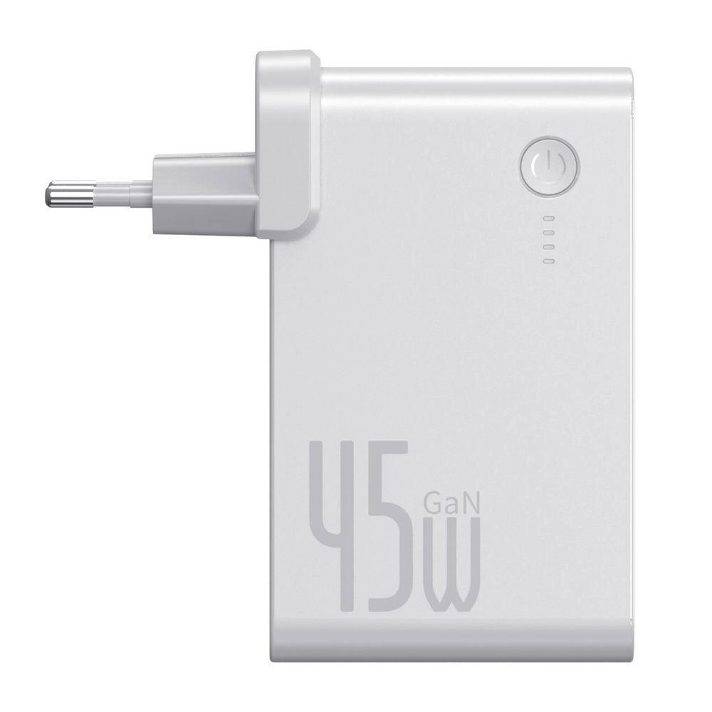 Зарядное устройство с внешним аккумулятором Baseus 45W 2-in-1 GaN charger 10000 mah (White) arzon
