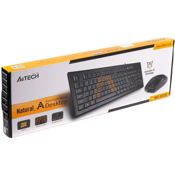 Клавиатура и мышь A4Tech KR-8520D Black USB в Узбекистане
