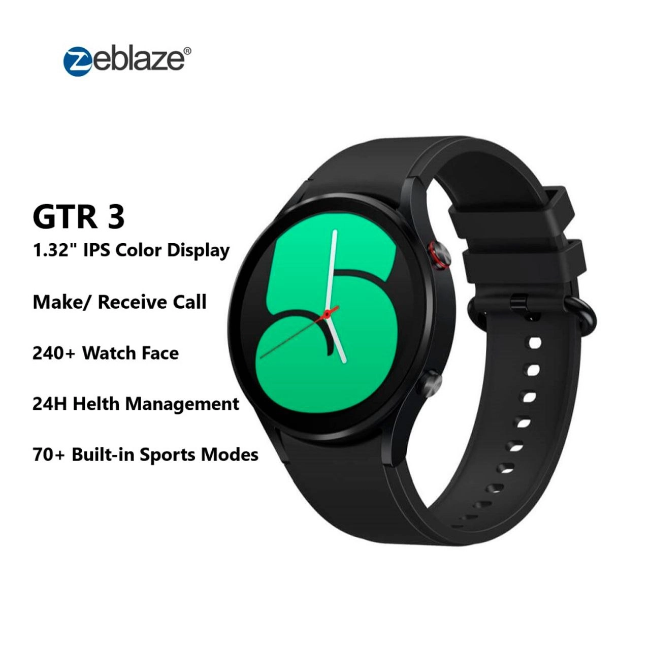 Смарт часы ZEBLAZE GTR 3 черный недорого