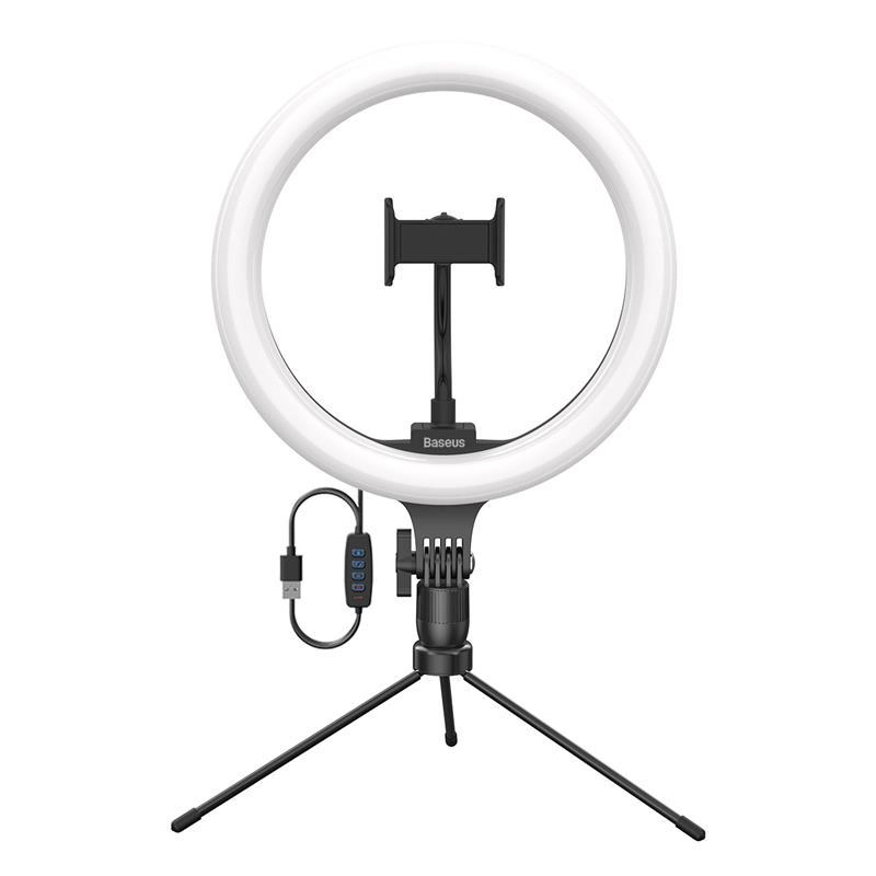 Кольцевая светодиодная лампа с держателем для смартфона Baseus Live Stream Holder-table Stand (10-inch Light Ring) Черный купить