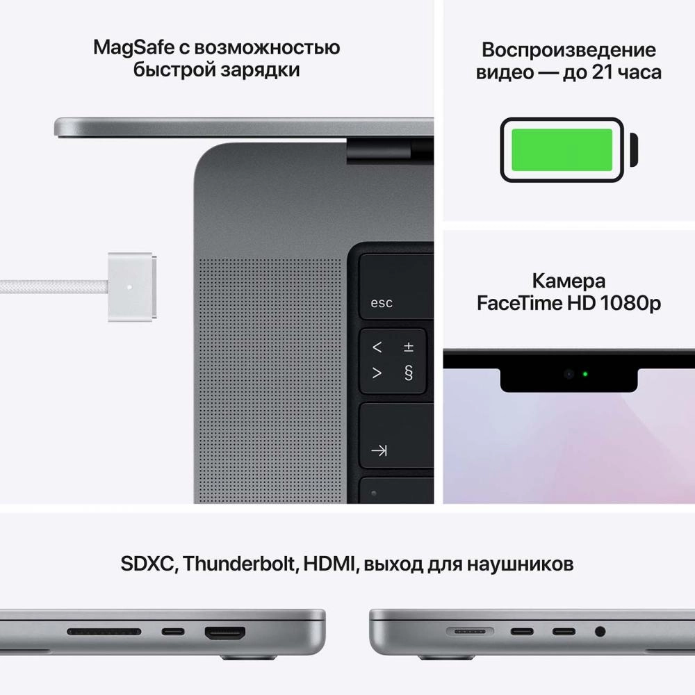 Ноутбук Apple MacBook Pro 16 16GB/512GB Late 2021 (Gray) (процессор M1 Pro) O'zbekistonda