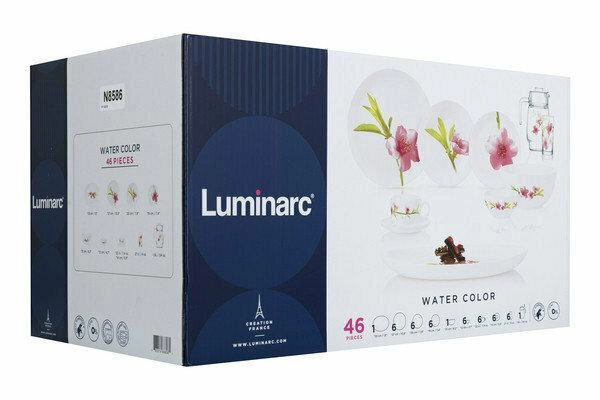 Столовый сервиз Water color 46 предметов, 6 персон от Luminarc