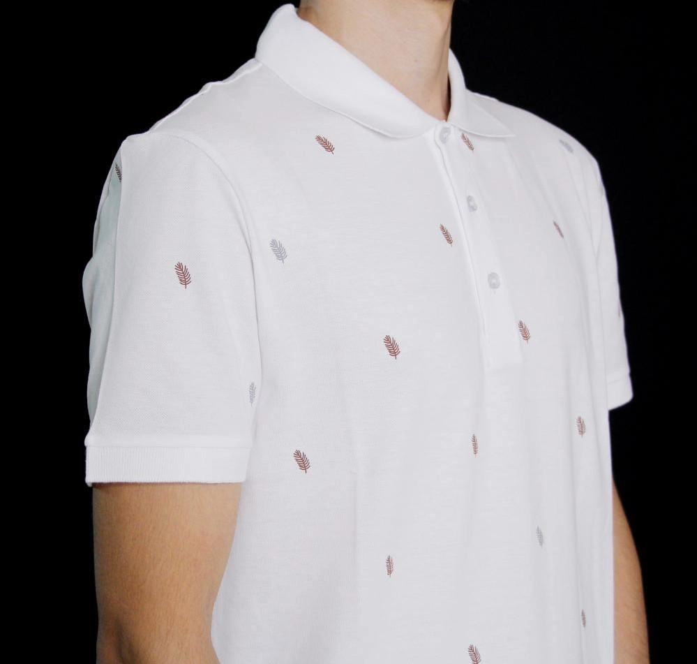 Мужская футболка-поло YSK с рисунком (белый)
