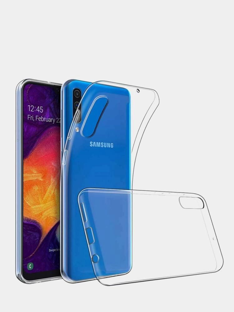 Чехол силиконовый для Samsung Galaxy A50, прозрачный  купить