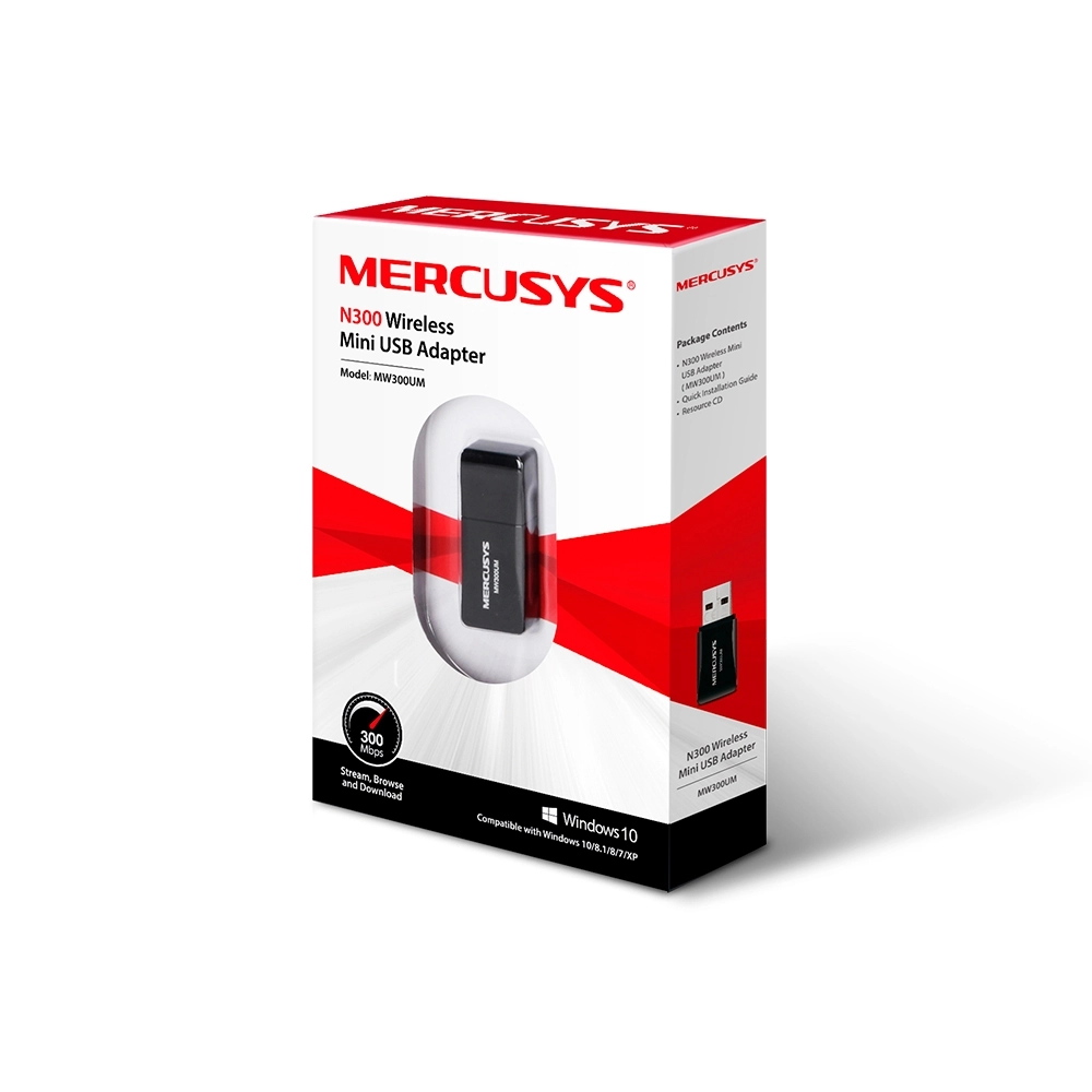 Сетевой Wi-Fi мини USB-адаптер Mercusys MW300UM