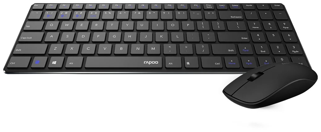 Клавиатура и мышь Rapoo 9300M Black USB онлайн