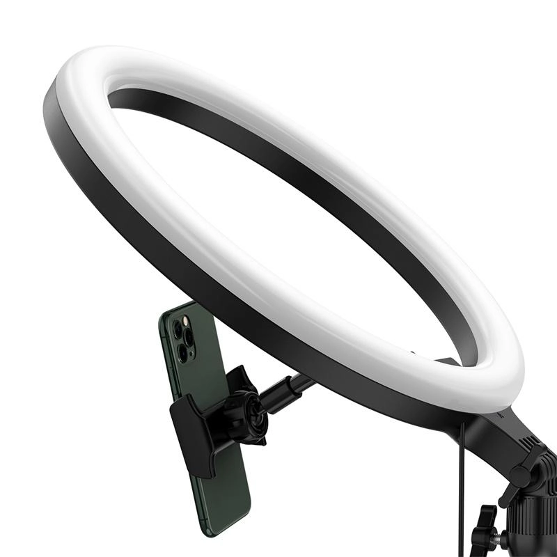 Кольцевая светодиодная лампа с держателем для смартфона Baseus Live Stream Holder-table Stand (10-inch Light Ring) Черный рассрочка