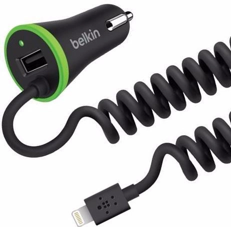 Автомобильное зарядное устройство Belkin Boost UP Lightning Cable USB 3.4A+USB, Lightning (F8J154bt04-BLK) купить
