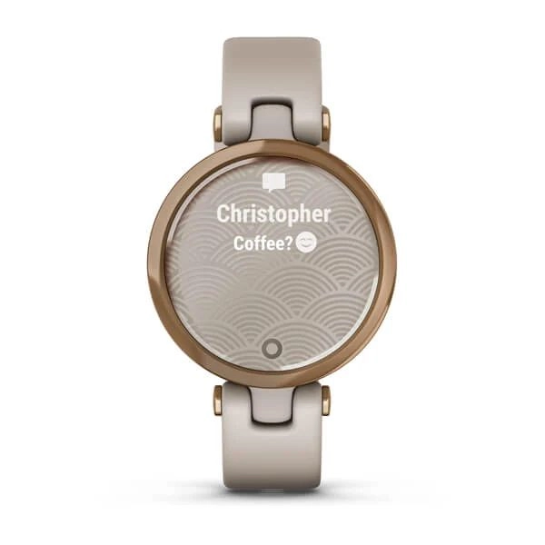 Смарт часы Garmin LILY Sport (безель цвета розовое золото, песочный корпус и силиконовый ремешок) характеристики