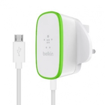 Belkin Home Charger (12W) USB 2.4A, MicroUSB 1.8m, white quvvatlash uskunasi