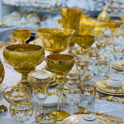 Набор фруктовниц и конфетниц от KIBELE (золотистый, 12 предметов)