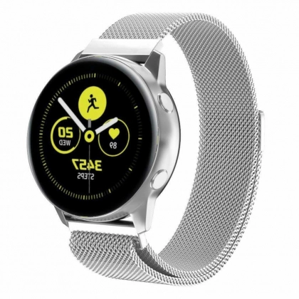 Galaxy Watch 20 mm uchun to‘qilgan metall tasmacha, Silver