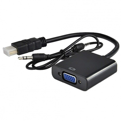 HDMI - VGA (3,5 mm.lik audiochiqishli) kabel-perexodnigi
