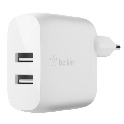 Belkin Home Charger (24W) DUAL USB 2.4A (WCB002VFWH) tarmoq quvvatlagichi