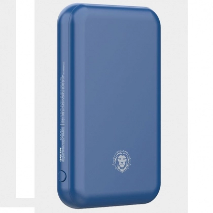 Внешний аккумулятор Powerbank для iPhone Green Lion Magnetic Suction (Blue)