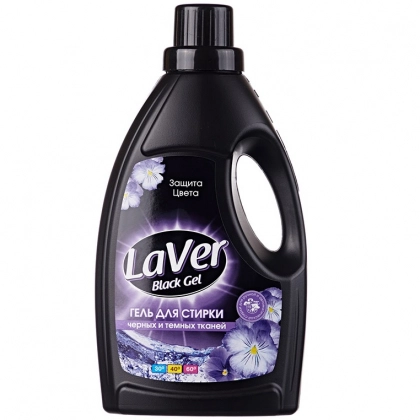 LaVer Black (950 ml, plastik butilka) – qora matolarni yuvish uchun gel