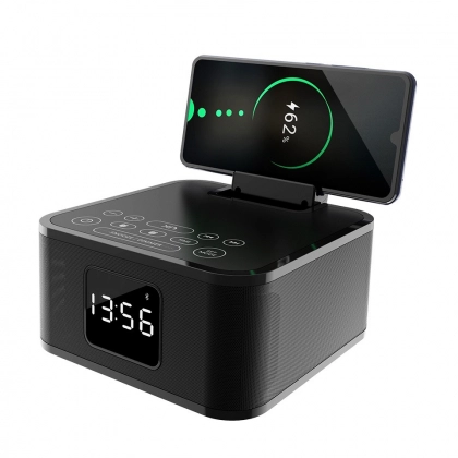 Беспроводная Bluetooth колонка с беспроводной зарядкой и часами Awei Y332