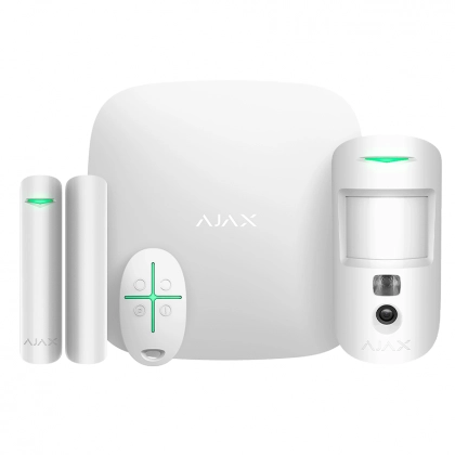 Стартовый комплект охранной сигнализации с фотоверификацией тревог AJAX StarterKit Cam White