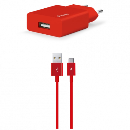 Зарядное устройство Ttec SmartCharger USB с кабелем Type-C (1.2m) Red