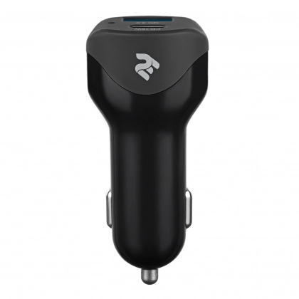 Автомобильное зарядное устройство 2E DUAL USB CAR CHARGER, POWER DELIVERY, QUICK CHARGE 3.0, 36W, BLACK 2E-ACR36WPDQC