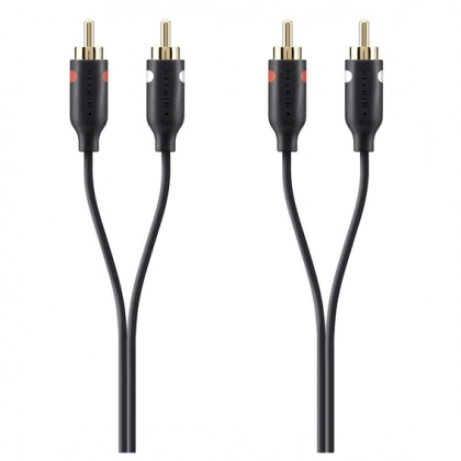 Belkin AUDIO 2xRCA2xRCA M/M 2m Black, Gold (F3Y098BT2M) kabeli