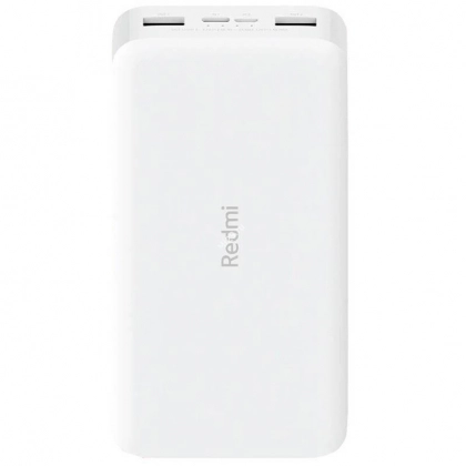 Xiaomi Redmi Power Bank Fast Charge 20000 mAh oq tashqi akkumulyatori