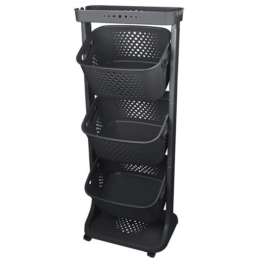 Kat Kat Basket Organizer No:3 Anthracite narsalar uchun javon