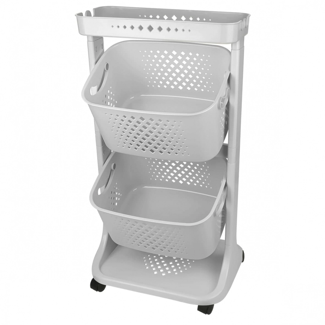 Kat Kat Basket Organizer No:4 Cream narsalar uchun javon