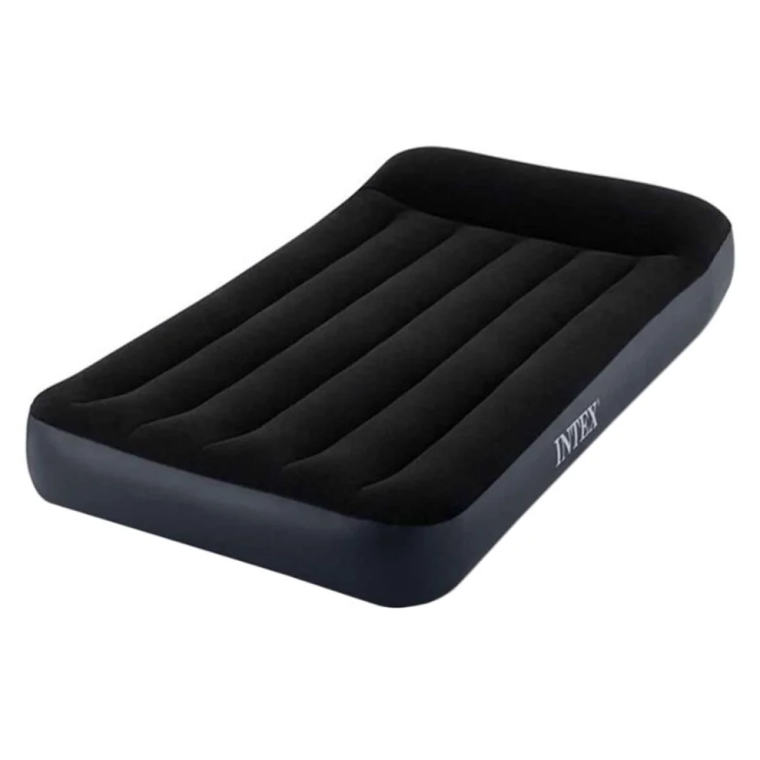 Надувной матрас intex prestige downy bed 64108 серый зеленый