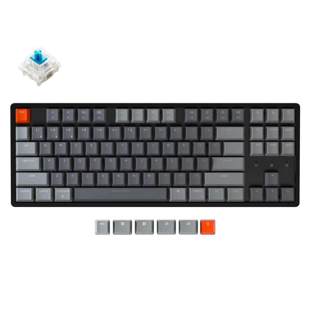 Keychron K8 87 Key Aluminum Frame  Gateron RGB Blue klaviaturasi