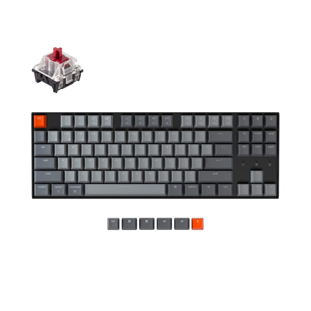 Keychron K8 87 Key HotSwappable Gateron Optical RGB Red klaviaturasi