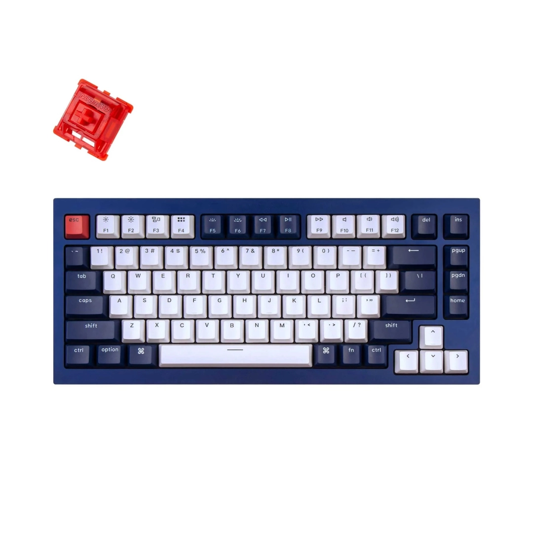 Клавиатура Keychron Q1 QMK Custom HotSwappable Gateron Phantom Red Switch Full Assembled Navy Blue RGB with Knob