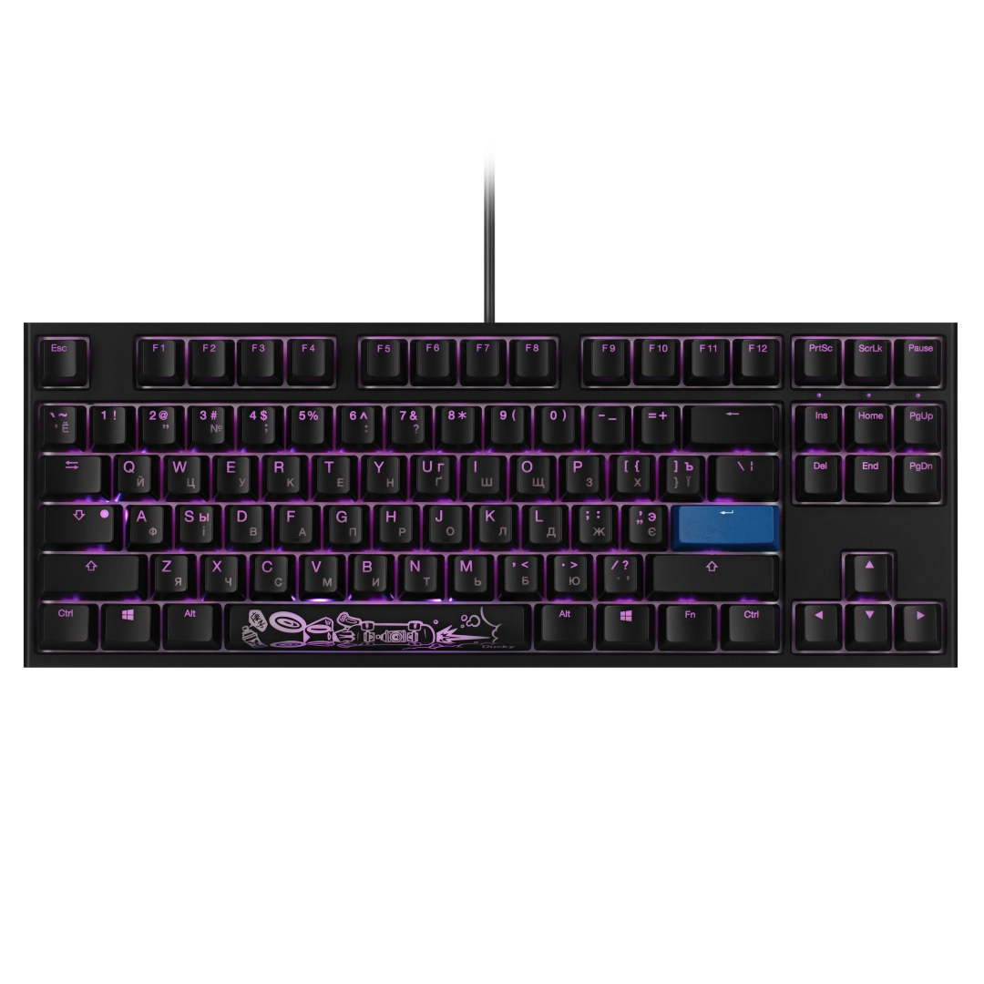 Ducky One 2 TKL RGB LED UA/RU Cherry Red (Black-White) klaviaturasi