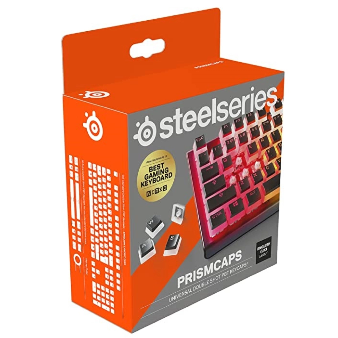 SteelSeries Prism CAPS Black US Universal Double Shot PBT Keycaps klaviatura tugmalari to‘plami