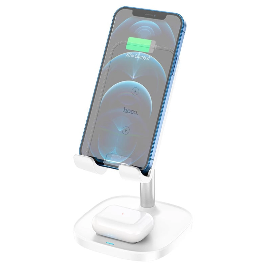 Smartphone Stand Wireless Fast Charging 2 in 1 15 W oq CW37 simsiz zaryadlovchisi