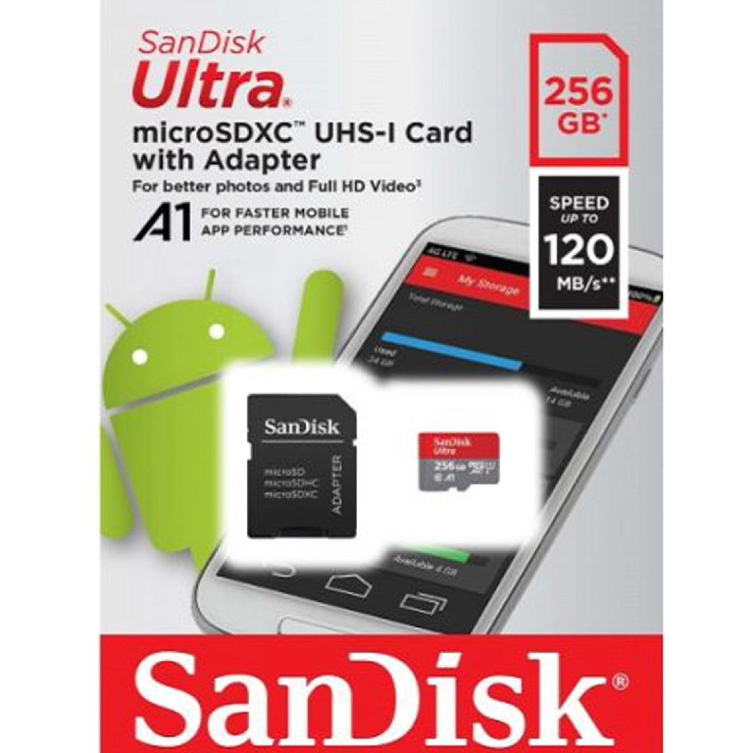 MicroSD SanDisk Ultra 256GB UHS-I xotira kartasi