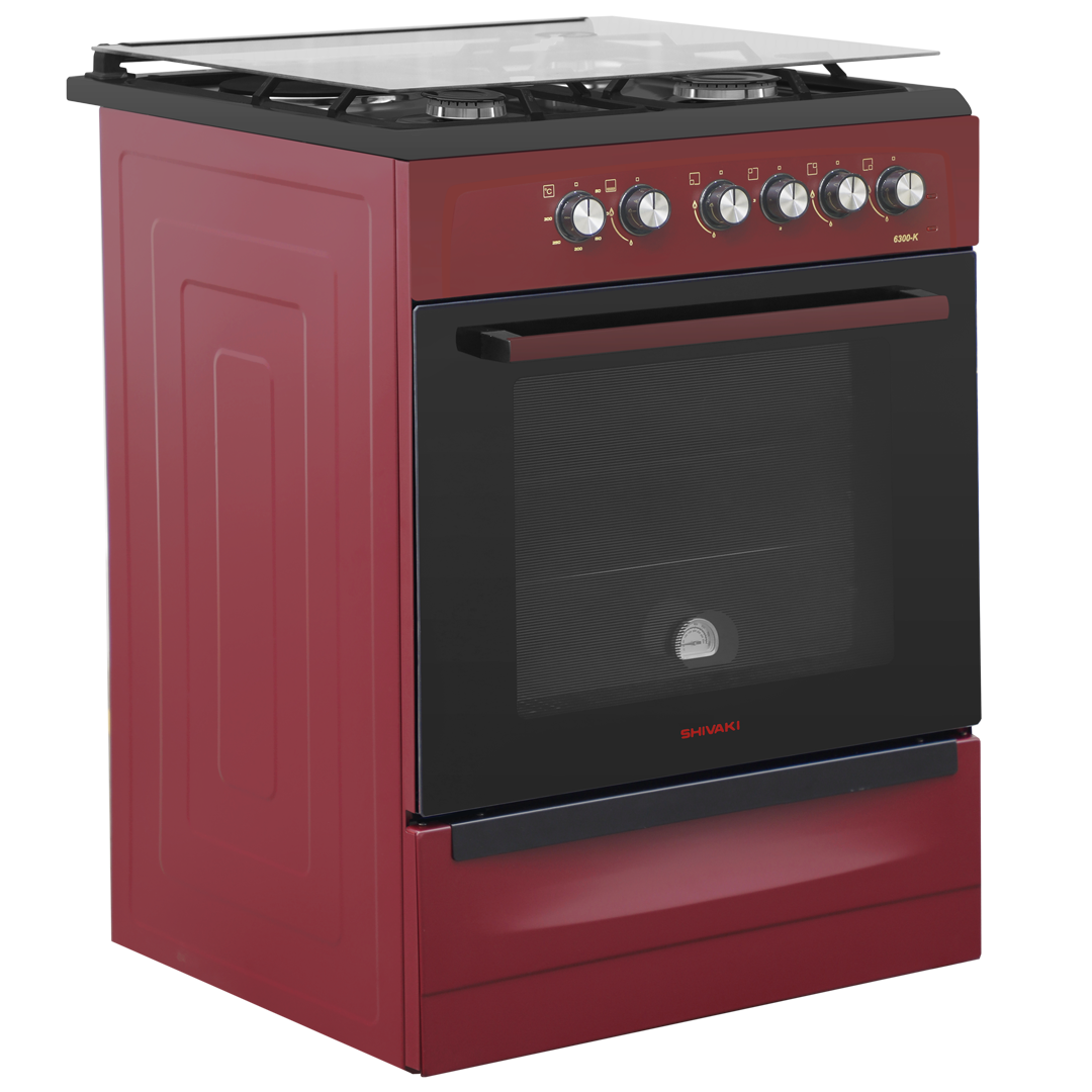 Shivaki 6300-K Burgundy elektr+gaz plitasi