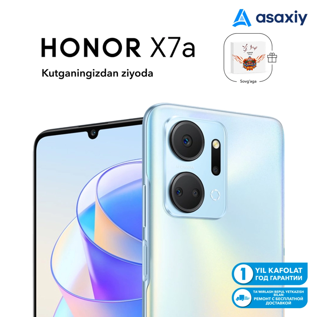 Honor X7a 4/128GB Kumushrang Smartfoni