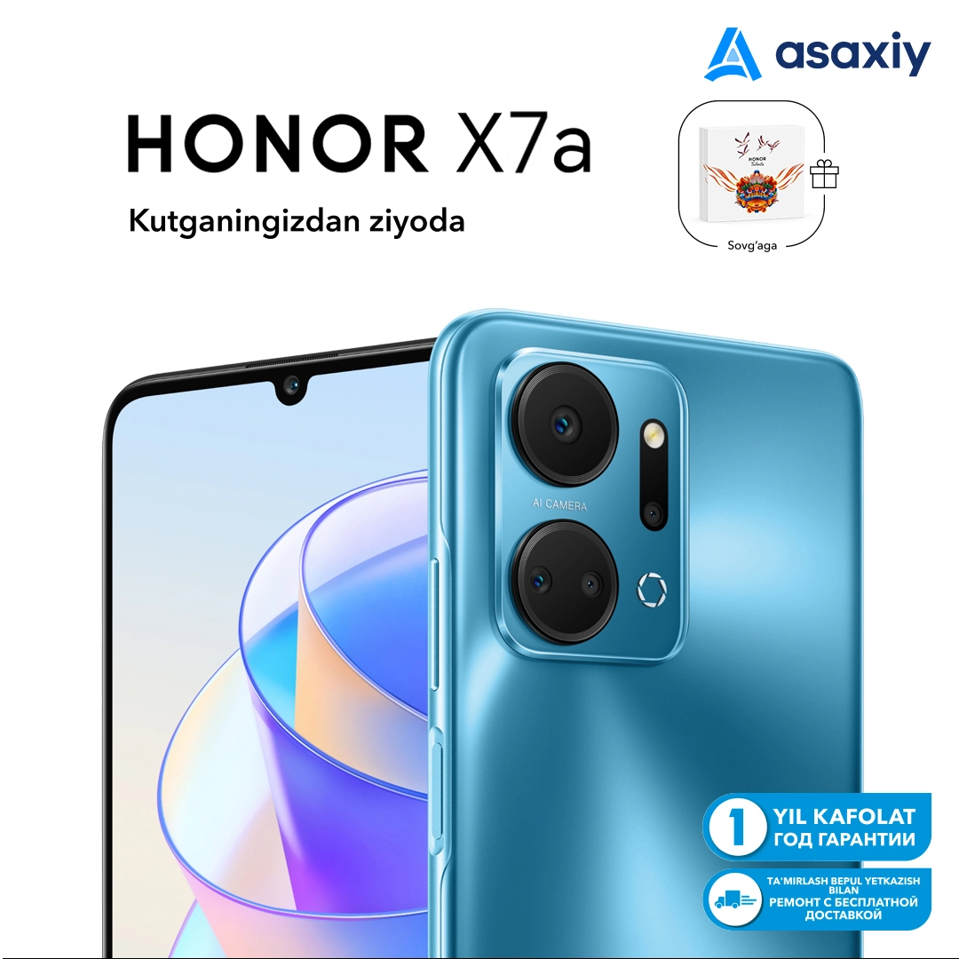 Honor X7a 4/128GB Ko'k Smartfoni