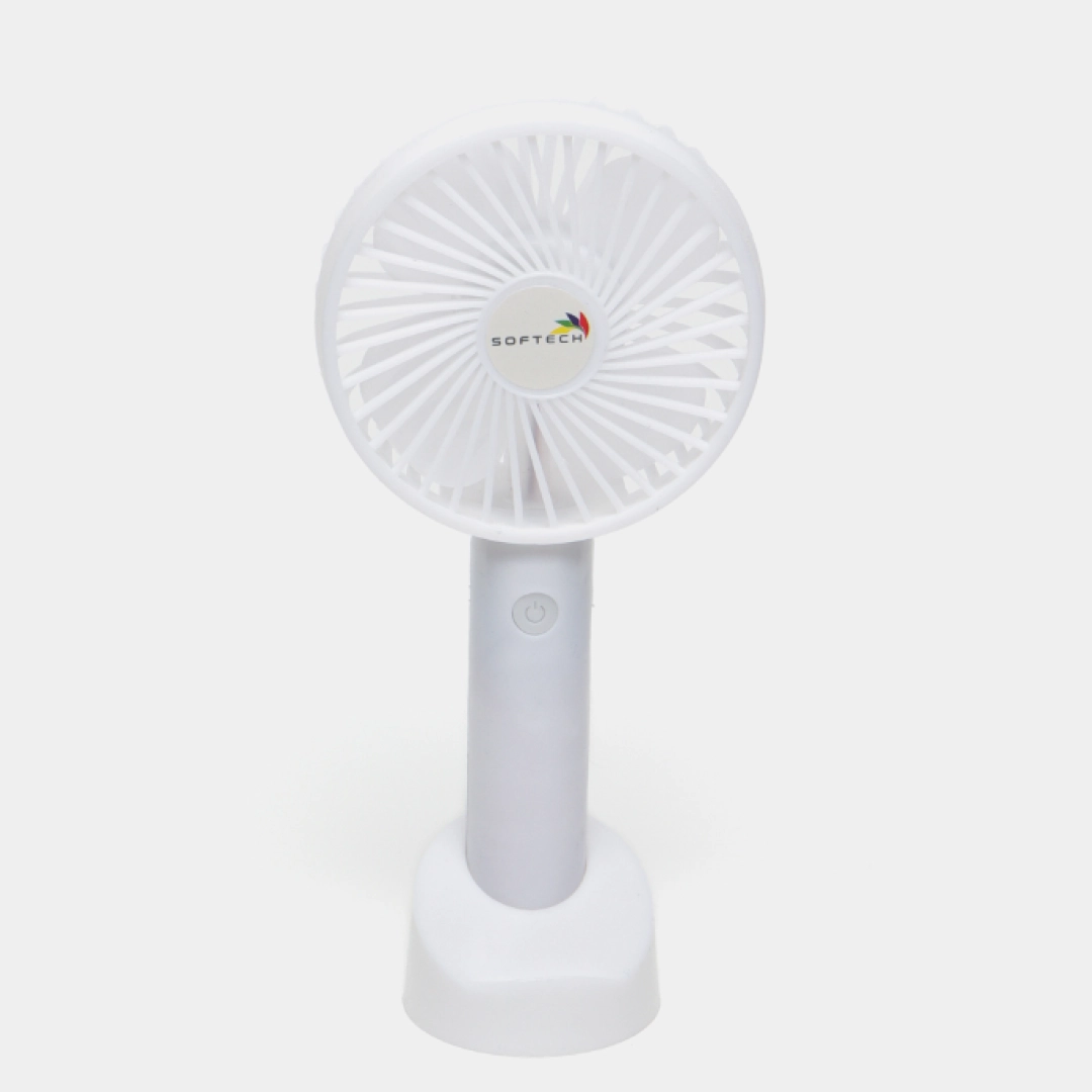 Softech Mini Fan ko‘chma ventilyatori (Oq, Pushti, Sariq, Malla)