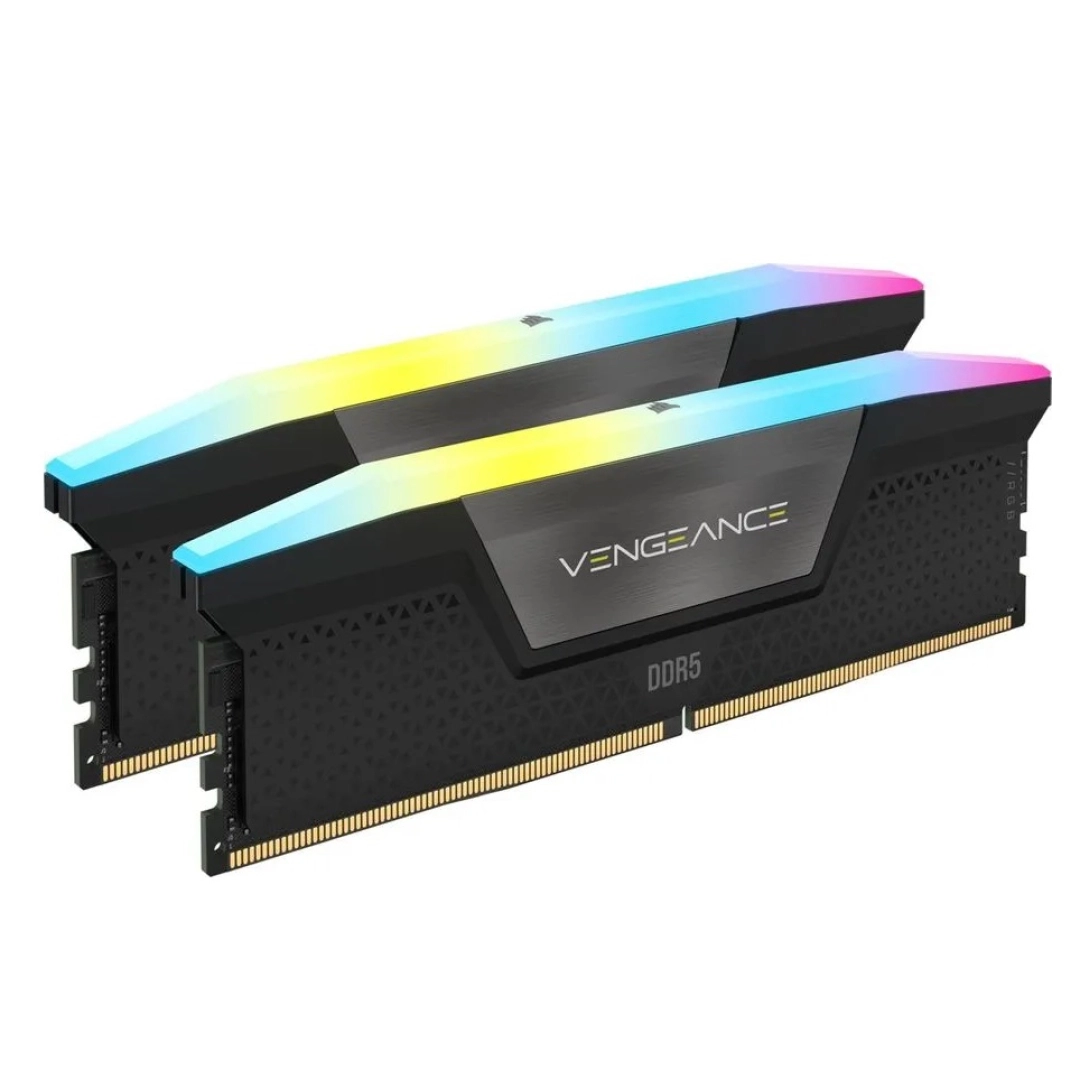 Corsair Vengeance RGB 32GB (2x16GB) DDR5 5200MHz C40 qora tezkor xotirasi