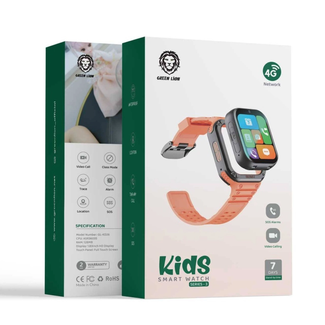 Green Lion 4G Kids Smart Watch Series 3 orange smart soati