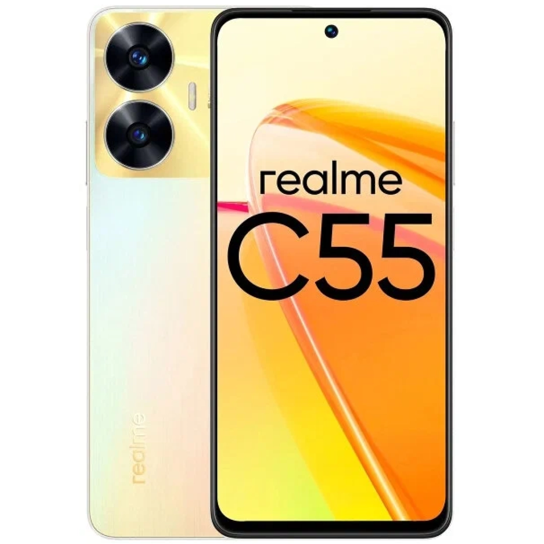 Смартфон Realme C55 6/128G Золотистый +🎁 Беспроводные наушники Realme Buds T100